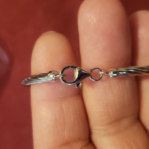 Diamond Gold Heart Bracelet 6 1/2" - Picture 8 of 12